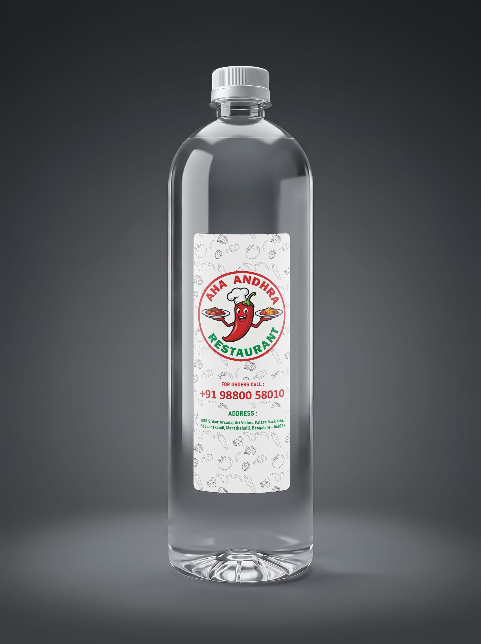 Aha Andhra Restaurant Customized Bottle_1000ml-Premium